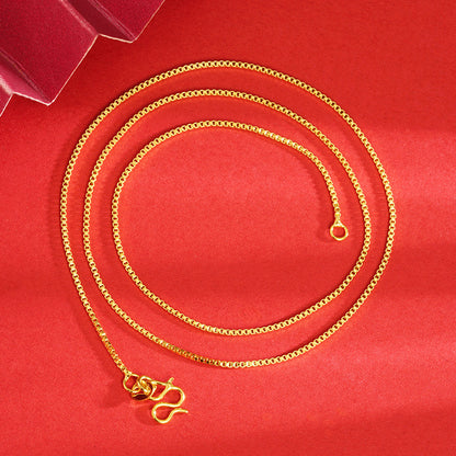 vakkv  Alluvial Gold Necklace Ornament Women's No Color Fading High-Grade Niche Clavicle Chain Yiwu Copper Accessories Imitation Gold Chain