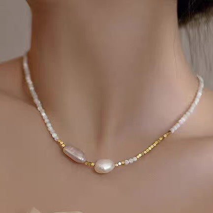 Baroque Freshwater Pearl Necklace Affordable Luxury Fashion Temperament  New Gentle Clavicle Chain Necklace