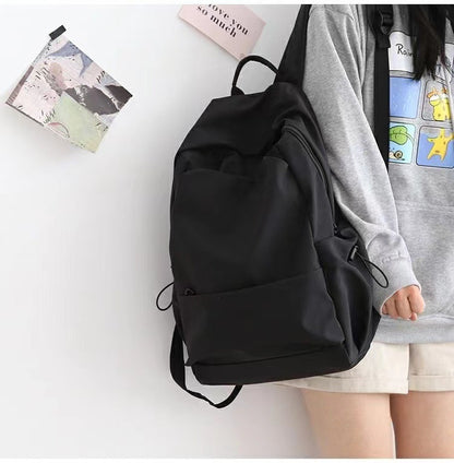 Mori Style Large Capacity Solid Color Backpack Men's Trendy Ins Korean Style All-Matching School Bag Female High School Student Campus Backpack