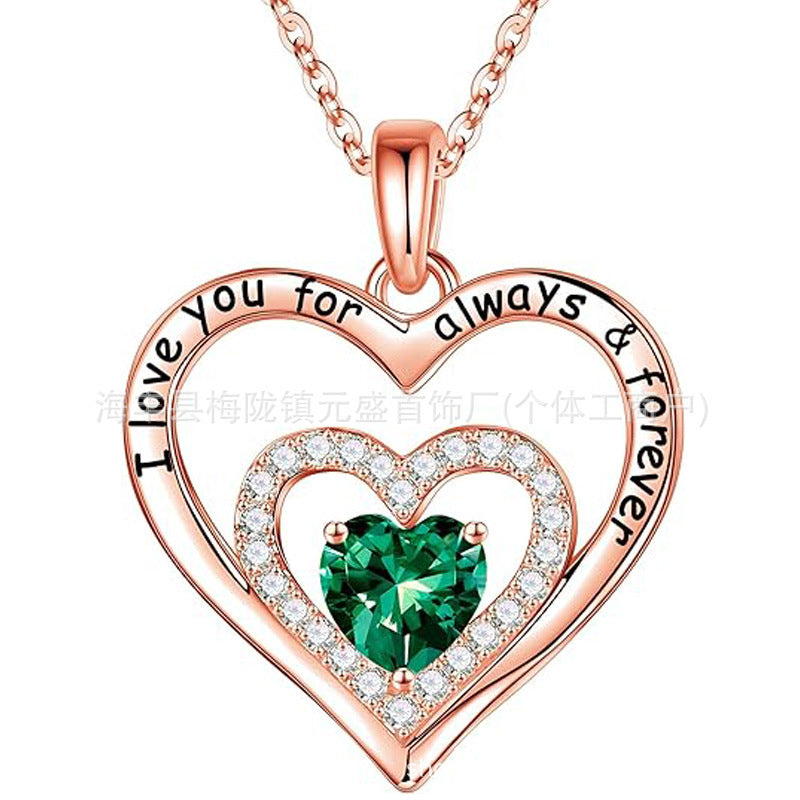 HOT and NEW Cross Border S925 Pure Heart of Eternity Pendant Heart Necklace for Women Birthday Anniversary Valentine's Day Gift