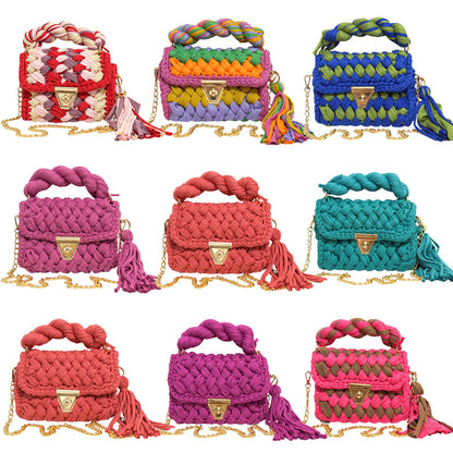 Xuan Ya Hand-Woven Women's Handbag Color Bag Women's Crossbody Chain Bag Cross-Border Handbag