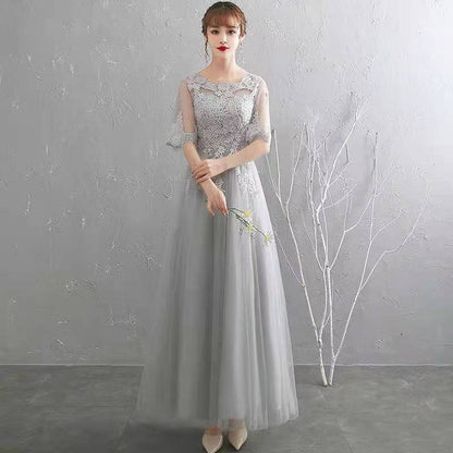 VSKKV Annual Party Evening Dress Women  Spring New Banquet Temperament Elegant Party Host Slim Long Dress