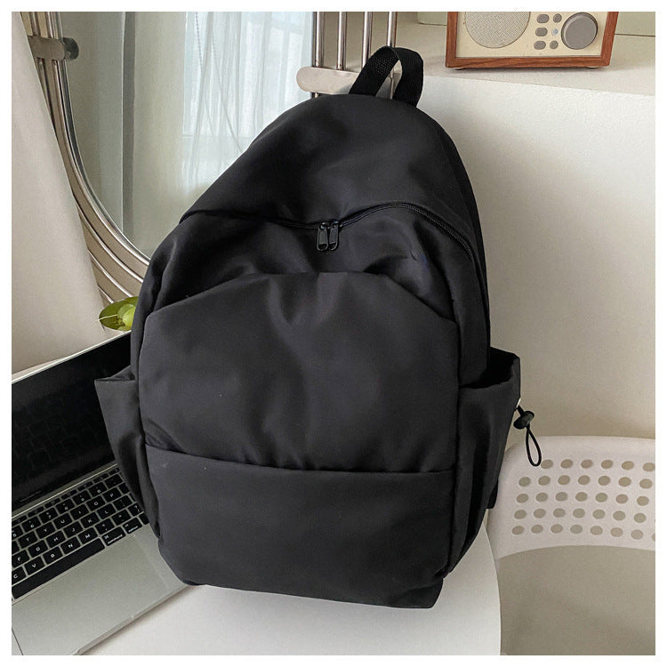 Mori Style Large Capacity Solid Color Backpack Men's Trendy Ins Korean Style All-Matching School Bag Female High School Student Campus Backpack