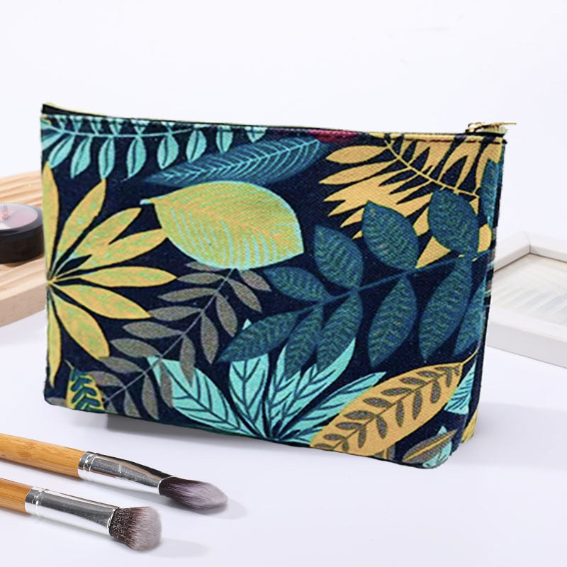 Cross-Border Hot Tote Bag Cosmetic Bag Full Version Maple Leaf Printed Handbag Waterproof Cosmetic Bag Factory in Stock Wholesale