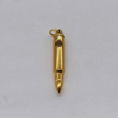 Cross-Border Hot Veterans Memorial Bullet Pendant Necklace Wild Projection Stone Titanium Steel Bullet Clavicle Chain Wholesale