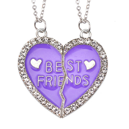 Cross-Border Hot Selling BFF Good Friend Necklace Magnet Suction Love Necklace Butterfly Rainbow Stitching 1 Set Besties Necklace