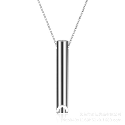 vakkv  Cross-Border Personalized Three-Dimensional Shift Decompression Respirator Necklace Stainless Steel Adjustable Breathing Whistle Necklace Ornament