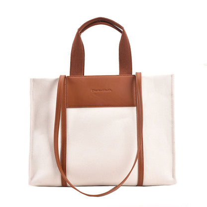 Cross-Border Bag for Women  New Shopping Bag Korean Style Fashion Tote Bag Simple Canvas Women's Bag Shoulder Bag Big Bag