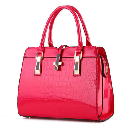 New Bag Stone Pattern Bright Leather Large Capacity Handbags for Women Commuter Shaping Fashion Birkin Bag Bags