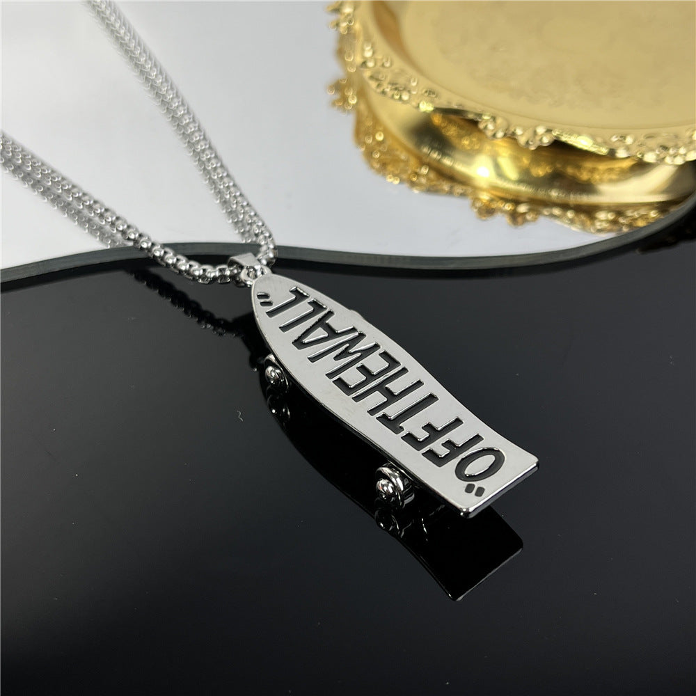 Cross-Border European Hip Hop Titanium Steel Necklace Men's Fashionable All-Match Pendant Retro Personal Accessories Women's Long Sweater Chain Pendant