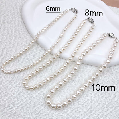 VAKKV Style Vintage Pearl Necklace for Women  Trendy Match Light Luxury Minority High Sense Necklace Autumn and Winter New Style Collarbone Necklace