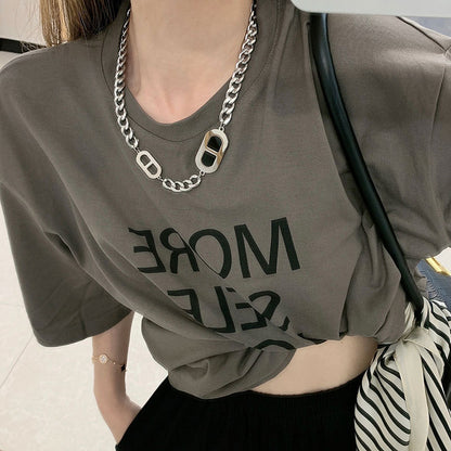 Titanium Steel Zircon Necklace for Women All-Match High-Grade Non-Fading Summer Niche Design Clavicle Chain Sweater Chain Accessories