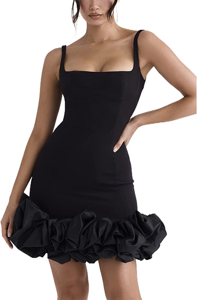 Cross Border  Women's Dress Suspender Skirt Tube Top Ruffled Sexy Skirt Party Dress