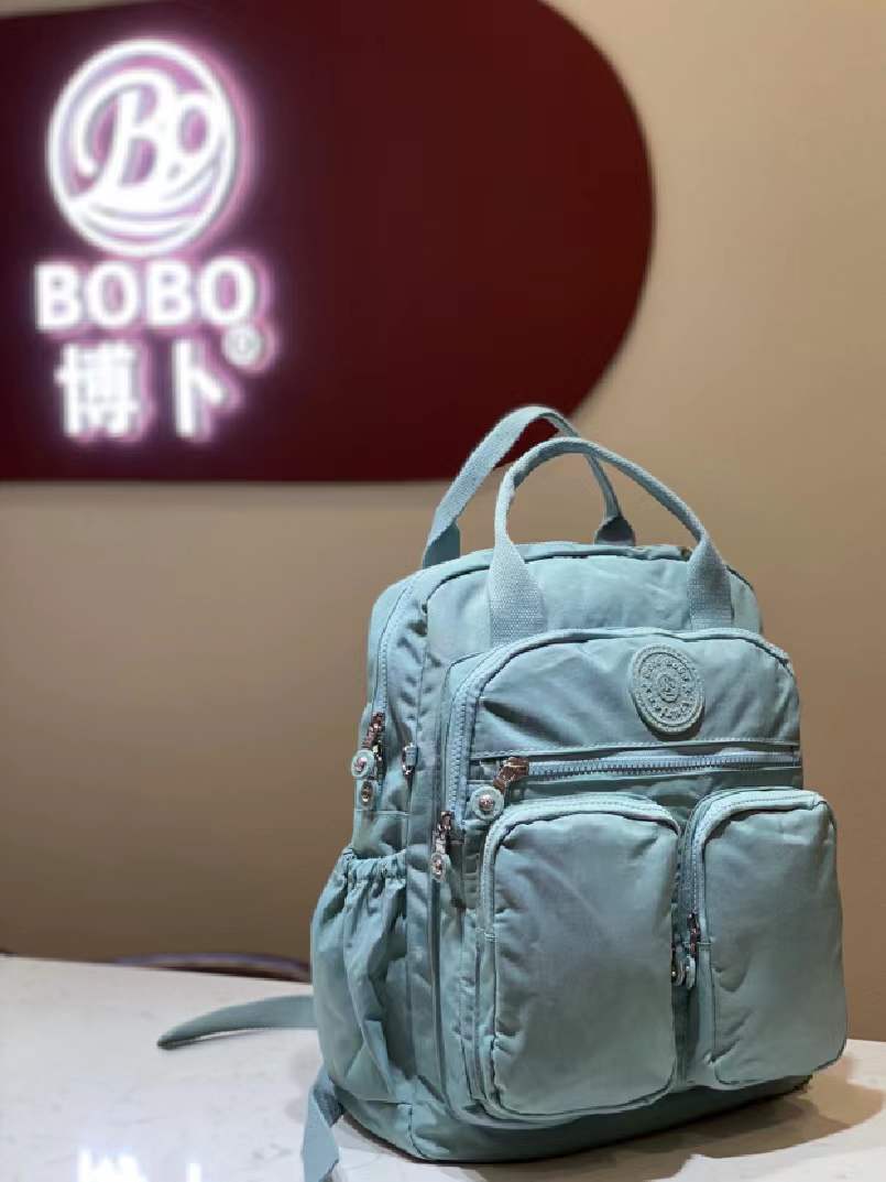 Bobo Japanese Women's Casual Backpack Lightweight Nylon Multi-Pocket Waterproof Small Travel Backpack 14-Inch Computer Bag