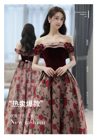 VSKKV off-Shoulder Toast Dress Bride High Sense  New Wedding Dress Princess on the Run Engagement Dress Long