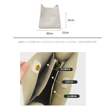 New Cowhide Big Bag Women's Large Capacity Fashion Genuine Leather Women Bag Commuter Tote Shoulder Bag Women's Cross-Border