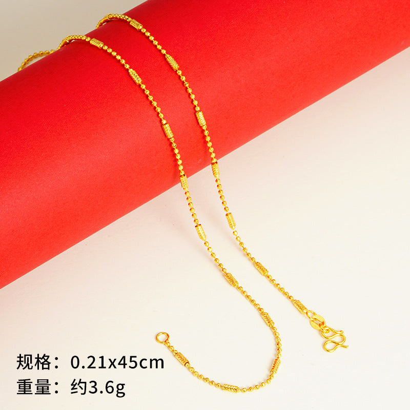 vakkv  Alluvial Gold Necklace Ornament Women's No Color Fading High-Grade Niche Clavicle Chain Yiwu Copper Accessories Imitation Gold Chain