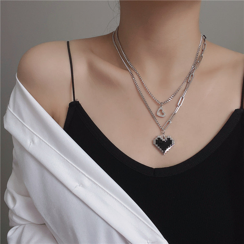 Titanium Steel Zircon Necklace for Women All-Match High-Grade Non-Fading Summer Niche Design Clavicle Chain Sweater Chain Accessories