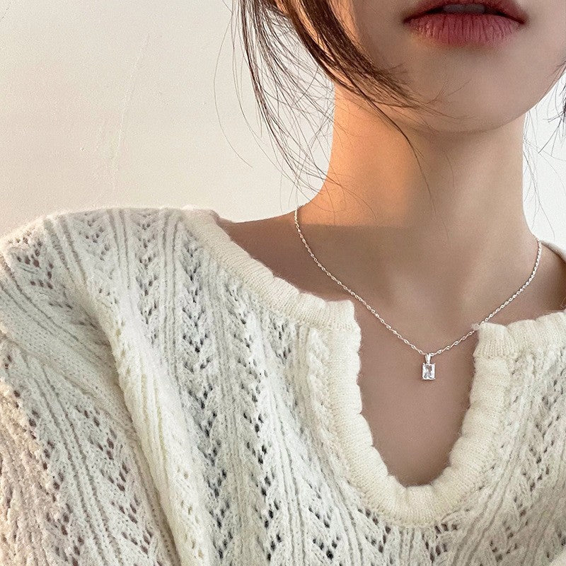 vakkv  Colorful Crystal String Beads Necklace Female Clavicle Chain Niche Design Simple Style Choker Necklace Summer  New