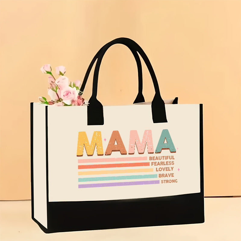 Cross-Border Hot Selling Canvas Shoulder Bag Large Capacity Printed Tote Women's Stylish and Lightweight Portable Gift Shopping Bag