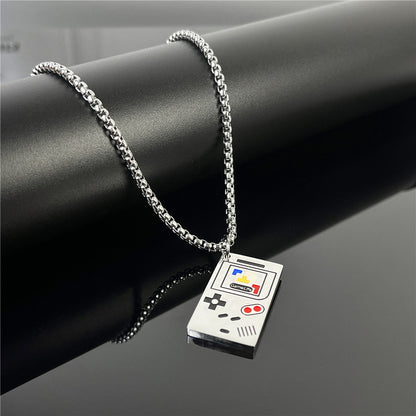 Cross-Border European Hip Hop Titanium Steel Necklace Men's Fashionable All-Match Pendant Retro Personal Accessories Women's Long Sweater Chain Pendant