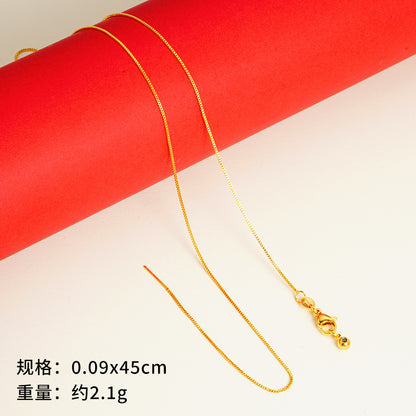 vakkv  Alluvial Gold Necklace Ornament Women's No Color Fading High-Grade Niche Clavicle Chain Yiwu Copper Accessories Imitation Gold Chain