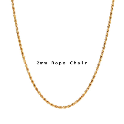 European and American Ins Stylish Simple and Versatile Titanium Steel Twist Chain Necklace Stainless Steel Plated 18K Gold Chain Jewelry Women