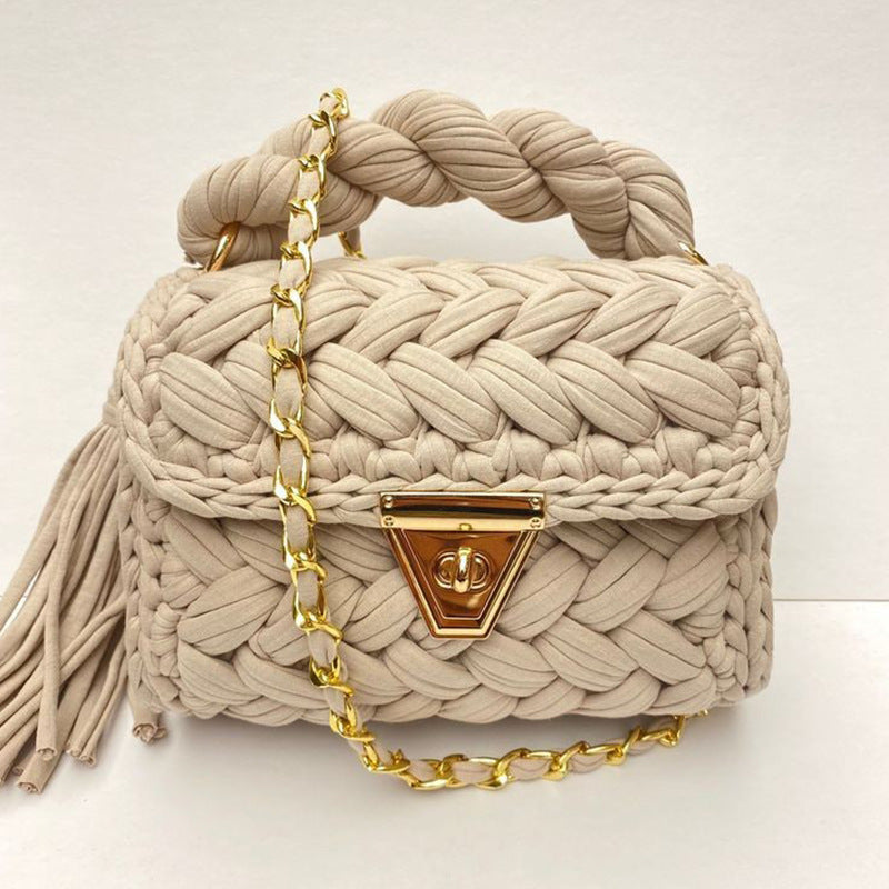 Xuan Ya Hand-Woven Women's Handbag Color Bag Women's Crossbody Chain Bag Cross-Border Handbag