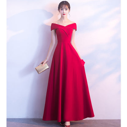 VAKKV Banquet Evening Dress  New Noble Atmosphere Queen Host Long Slim Temperament Party Dress for Women