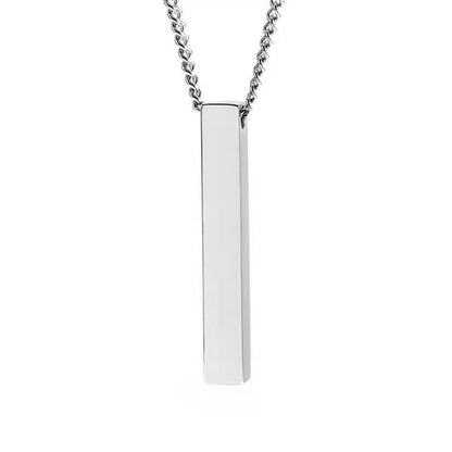 Cross Border Simple Titanium Steel Ornament Ins Cold Wind Clavicle Chain Long Column Projection Pendant Necklace Factory Direct Sales