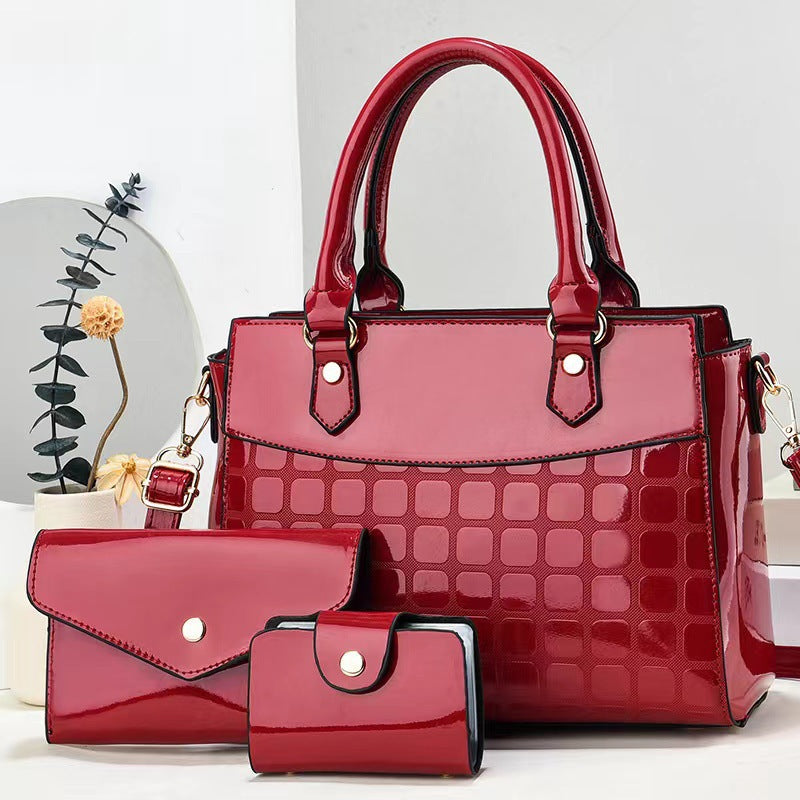 Cross-Border New Arrival  New Three-Piece Set Female Bag Fashion Women's Large Capacity Shoulder Messenger Handbag