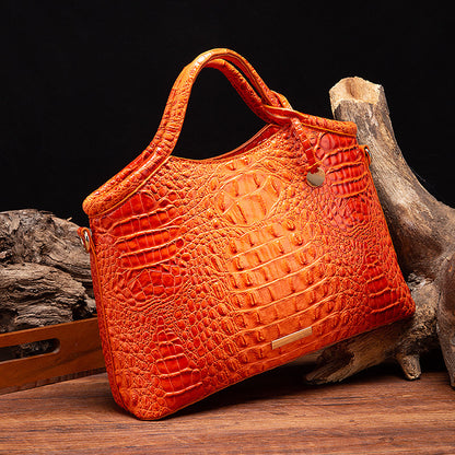 VAKKV New 2025 New  independent station portable messenger retro women's bag multi-color three-dimensional concave and convex crocodile pattern