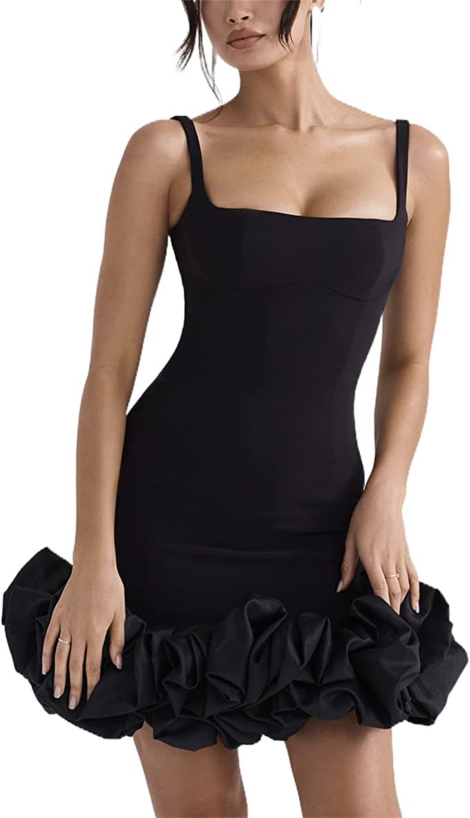 Cross Border  Women's Dress Suspender Skirt Tube Top Ruffled Sexy Skirt Party Dress