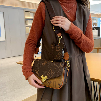 Women's Bag  New One-Shoulder Crossbody Women's Bag Fashion Small Square Bag Internet Celebrity Letters Coin Purse Live Oxygen