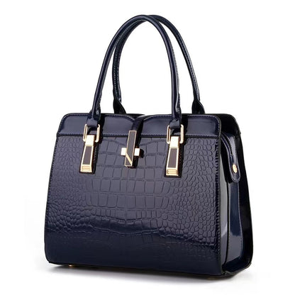 New Bag Stone Pattern Bright Leather Large Capacity Handbags for Women Commuter Shaping Fashion Birkin Bag Bags