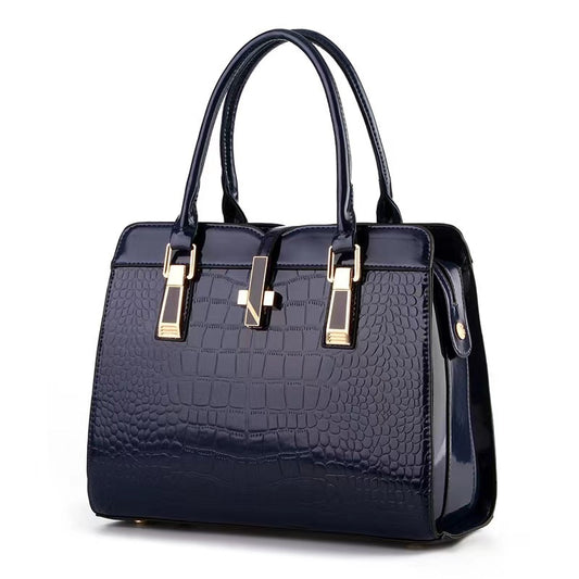 New Bag Stone Pattern Bright Leather Large Capacity Handbags for Women Commuter Shaping Fashion Birkin Bag Bags