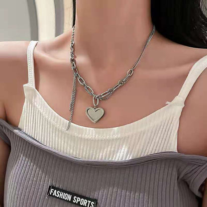 Titanium Steel Zircon Necklace for Women All-Match High-Grade Non-Fading Summer Niche Design Clavicle Chain Sweater Chain Accessories