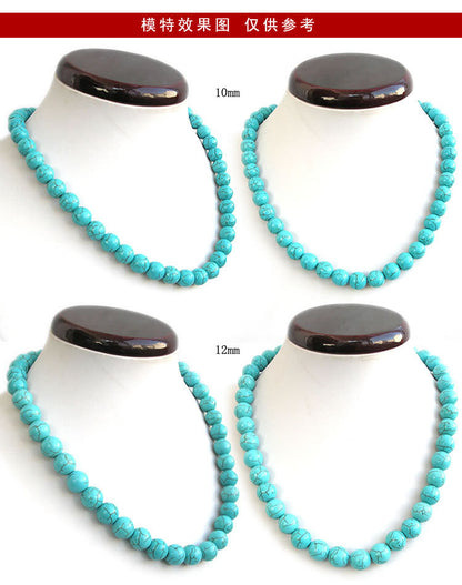 vakkv Turquoise Necklace Female Clavicle Chain Shape Beaded High Sense HOTan and NEWn Special-Interest Design Cross-Border Wholesale Couple Chain