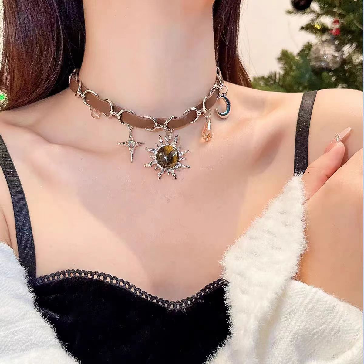 Sun XINGX Double-Layer Necklace Women's Simple Exquisite Niche Accessories Clavicle Chain Versatile Personality High-Grade Sense Ornament Fashion