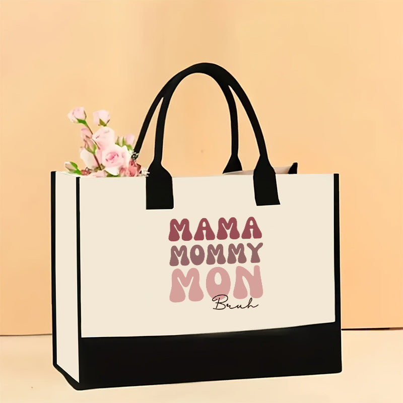 Cross-Border Hot Selling Canvas Shoulder Bag Large Capacity Printed Tote Women's Stylish and Lightweight Portable Gift Shopping Bag