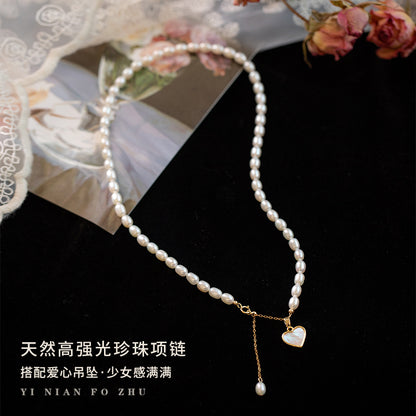 Natural Freshwater Pearl Necklace for Women Special-Interest Design High Class Elegant Spring and Summer Necklace Advanced  New Popular Items