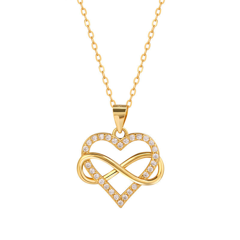 vakkv  Cross-Border 8-Word Love Necklace Non-Fading Female Niche Stylish Simple and Versatile Love Pendant Hot Selling Chain Wholesale