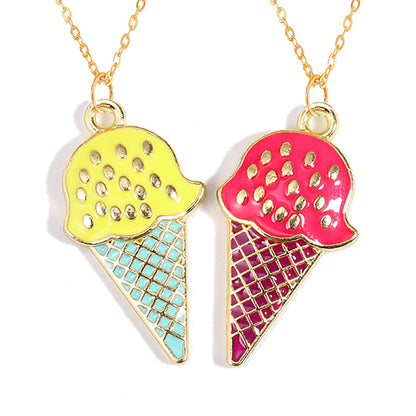 Cross-Border Hot Selling BFF Good Friend Necklace Magnet Suction Love Necklace Butterfly Rainbow Stitching 1 Set Besties Necklace