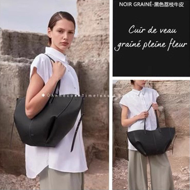 France Niche Bags Tote Bag Genuine Leather Portable Commuter Large Capacity Cross-Border Surrogate Shopping Version Women's Bag Correct Version