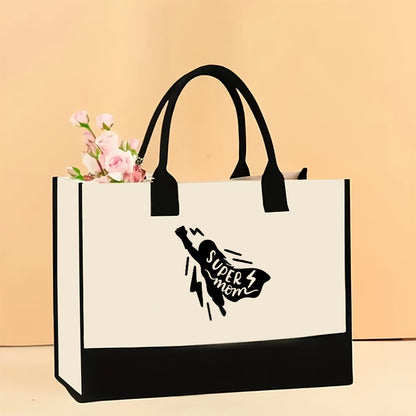 Cross-Border Hot Selling Canvas Shoulder Bag Large Capacity Printed Tote Women's Stylish and Lightweight Portable Gift Shopping Bag