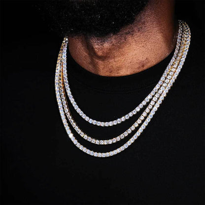 Cross Border Hip Hop Tennis Chain Zircon Necklace Ornament Female Hot Sale Accessories High Sense Men's Necklace Wholesale