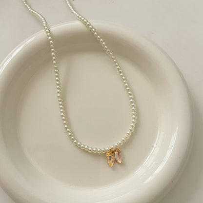 Ni Ni Same Style Pearl Necklace for Women Light Luxury Temperament High-Grade Clavicle Chain  New Popular Niche Necklace