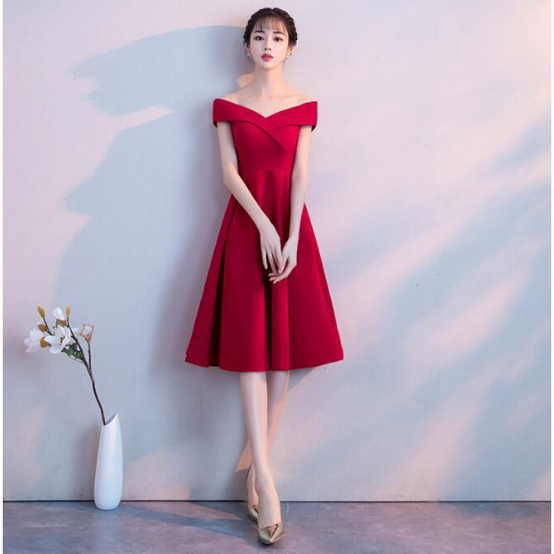 VAKKV Banquet Evening Dress  New Noble Atmosphere Queen Host Long Slim Temperament Party Dress for Women