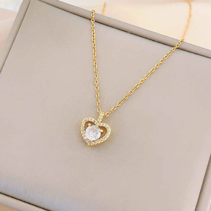 Women's Non-Fading Necklace Summer Small Cute and Graceful Titanium Steel Necklace Versatile High-Grade Ornament Simple Clavicle Chain