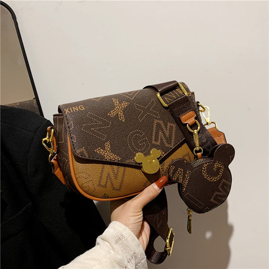 Women's Bag  New One-Shoulder Crossbody Women's Bag Fashion Small Square Bag Internet Celebrity Letters Coin Purse Live Oxygen